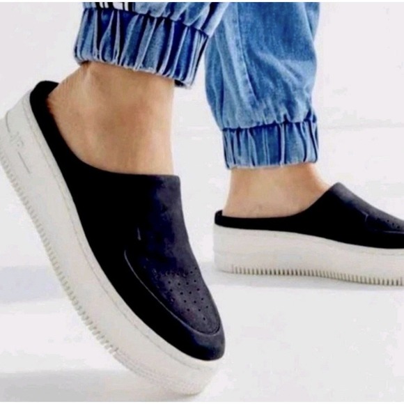 Nike Shoes - Nike Air Force 1 Lover XX Premium Mule Sneakers Chunky Black Suede Women's 12